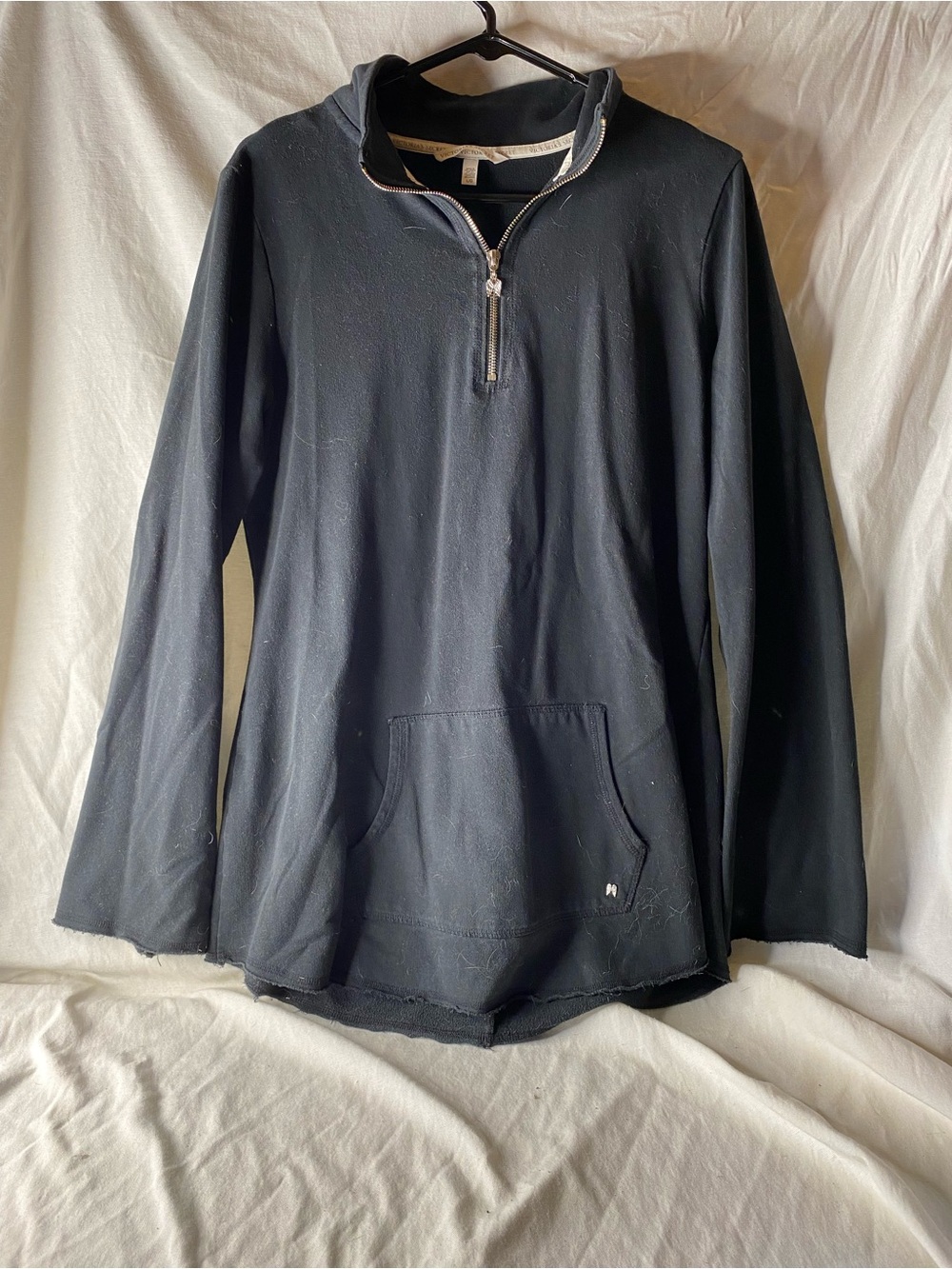 Victoria's Secret Black Quarter-Zip Pullover Hoodie Sweater